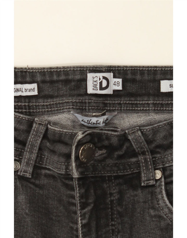 DACK'S Mens Slim Jeans IT 48 Medium W30 L28 Black Cotton Vintage Dack's and Second-Hand Dack's from Messina Hembry 