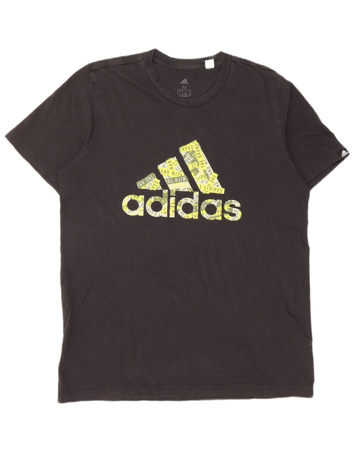 Adidas Herre grafisk T-shirt Top Medium Sort Bomuld