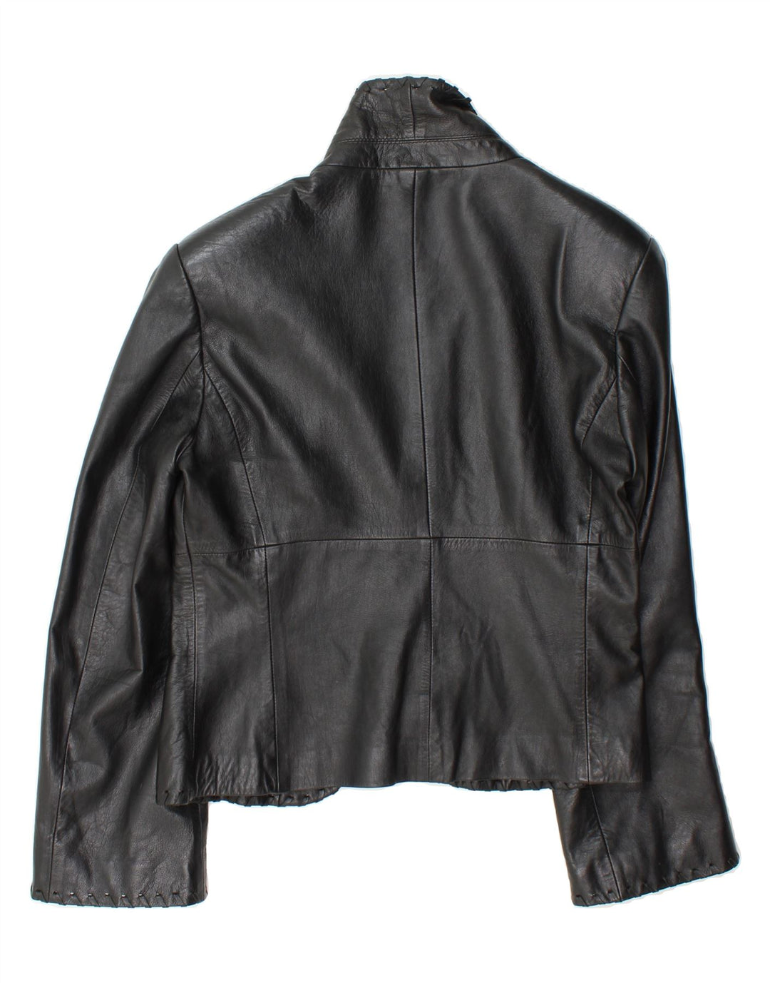 VINTAGE Womens Leather Jacket IT 44 Medium Black Leather Vintage Vintage and Second-Hand Vintage from Messina Hembry 