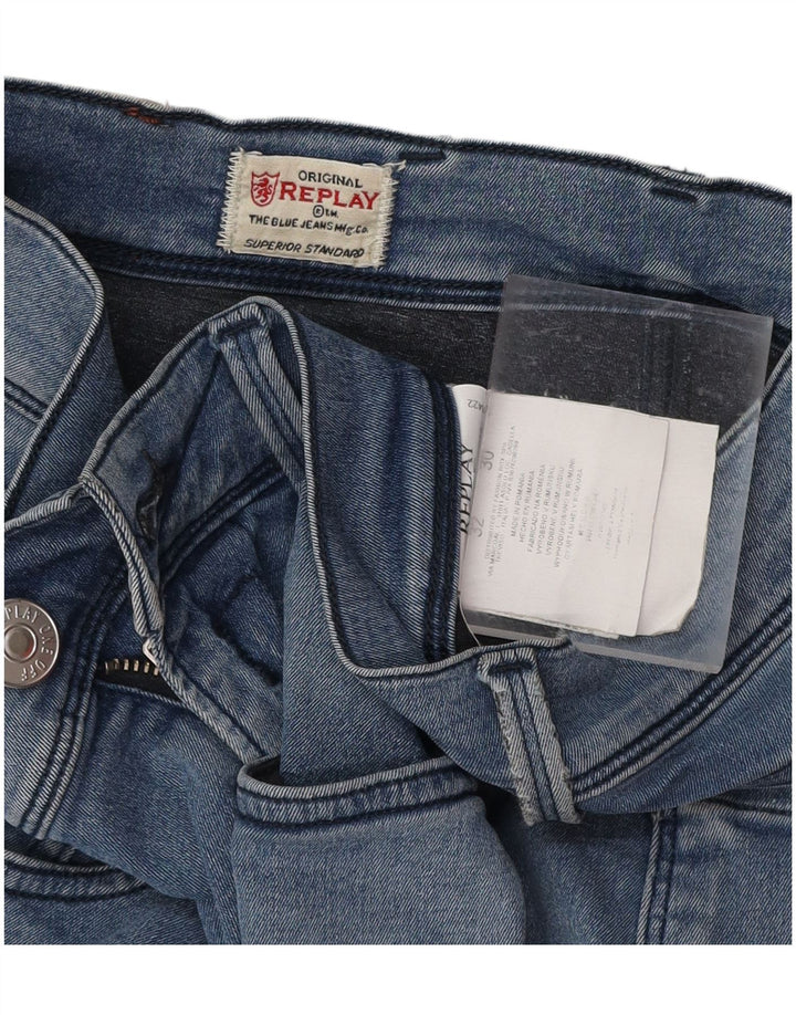 REPLAY Herre Anbass Slim Jeans W32 L30 Blå Bomuld