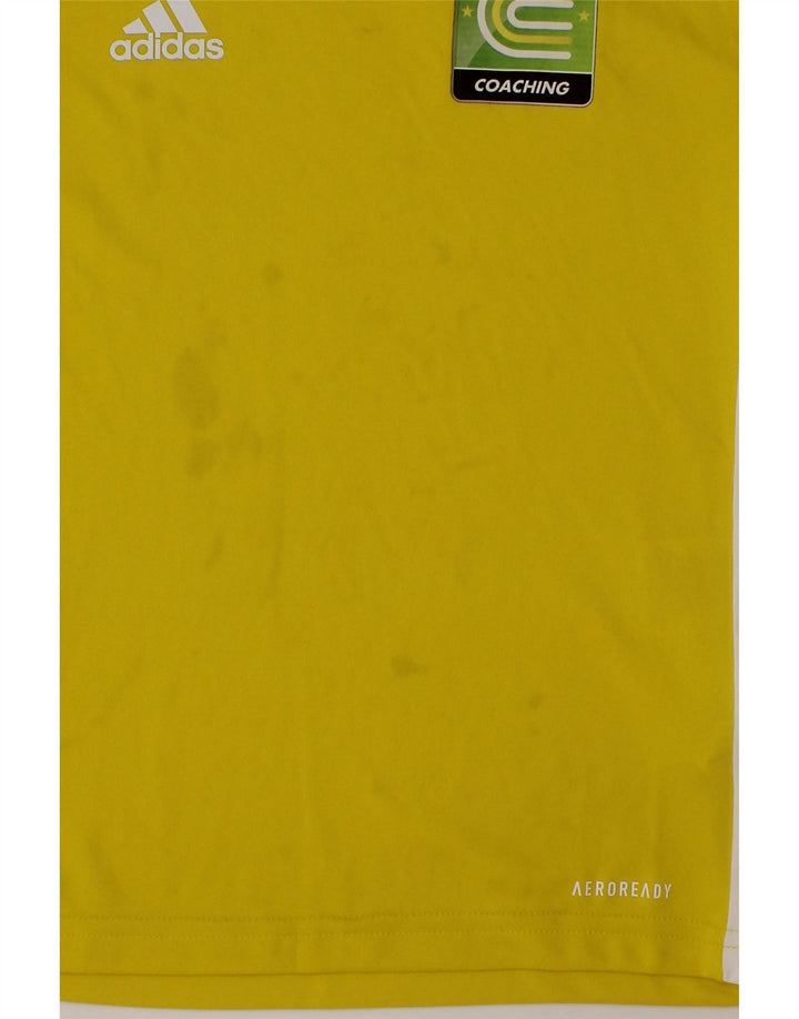 ADIDAS Boys Graphic T-Shirt Top 7-8 Years Yellow Colourblock Polyester Vintage Adidas and Second-Hand Adidas from Messina Hembry 