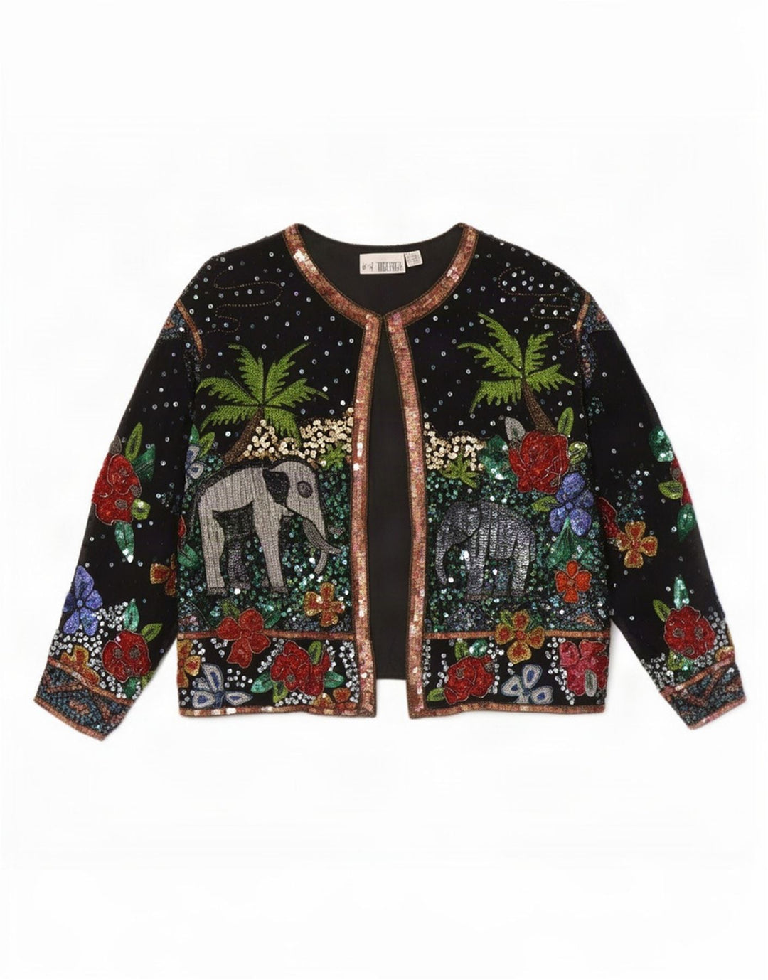 Together Womens Grafisk Oversized Bomber Jacket UK 14/16 Large Black Floral