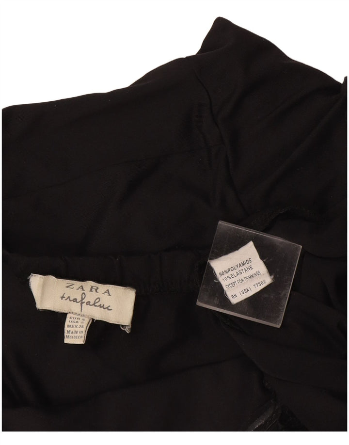 Zara Dame Stropløs Peplum Kjole UK 10 Lille Sort Polyamid