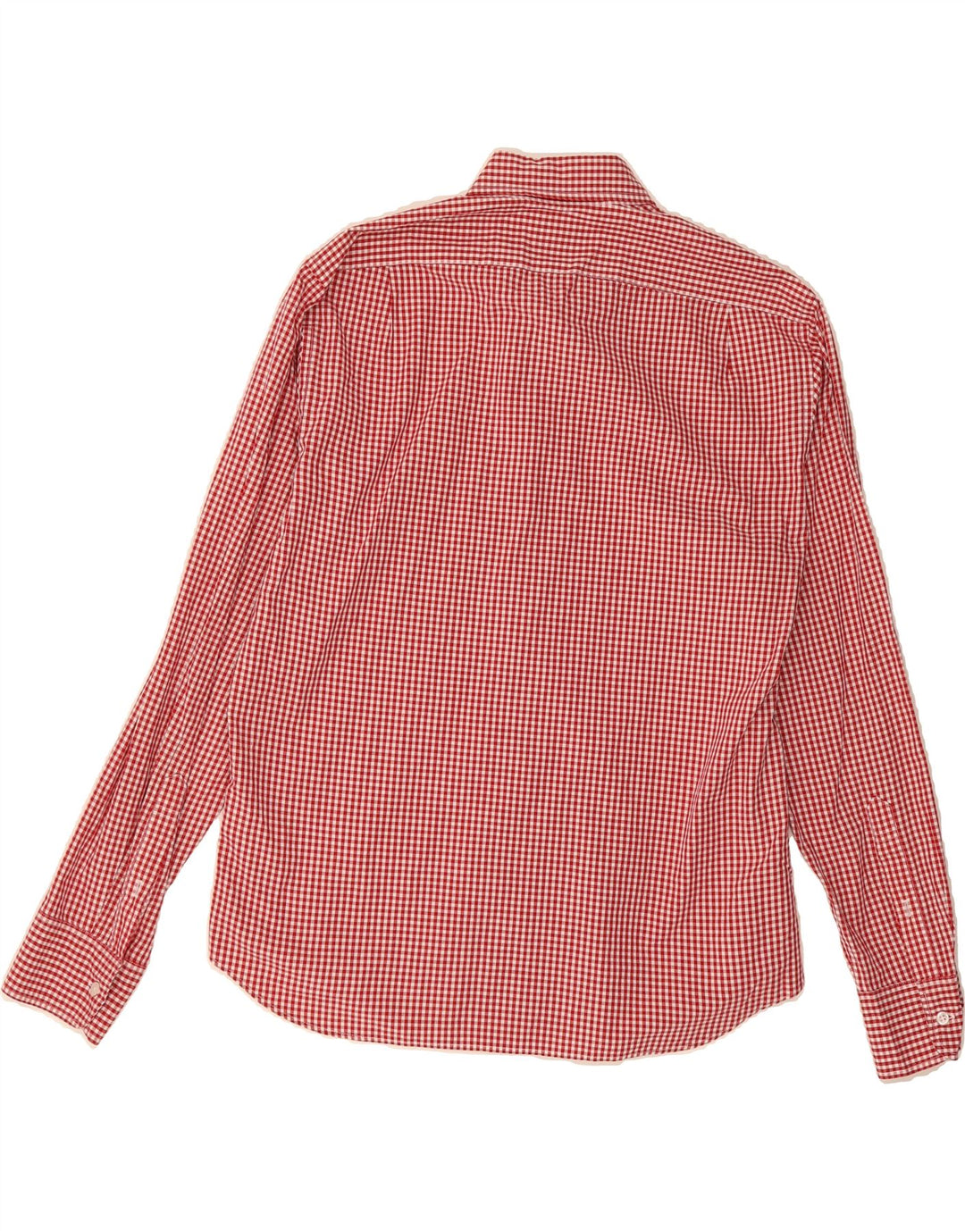 J. CREW Mens Flex Slim Shirt Large Red Gingham Cotton Vintage J. Crew and Second-Hand J. Crew from Messina Hembry 