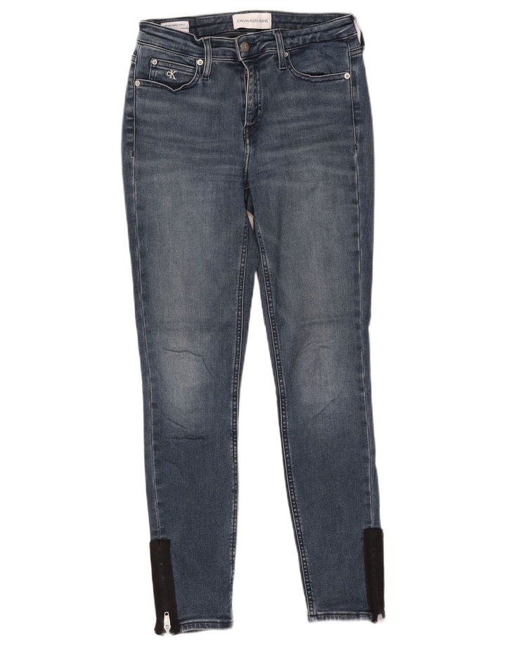 CALVIN KLEIN Dame Mid Rise Skinny Jeans W28 L27 Blå Bomuld