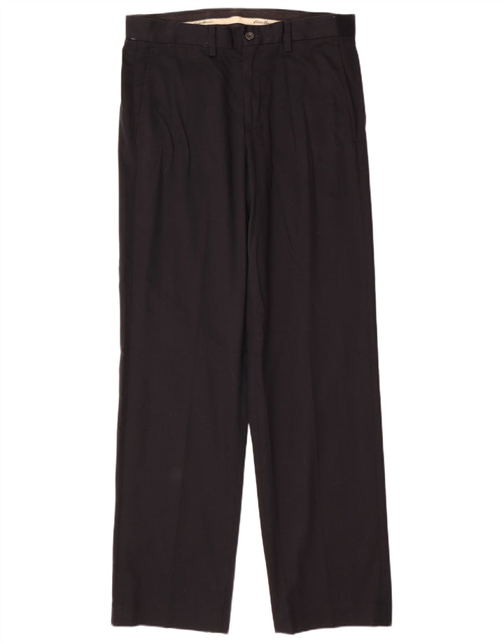 EDDIE BAUER Straight Chino-bukser til mænd W32 L34 Sort bomuld