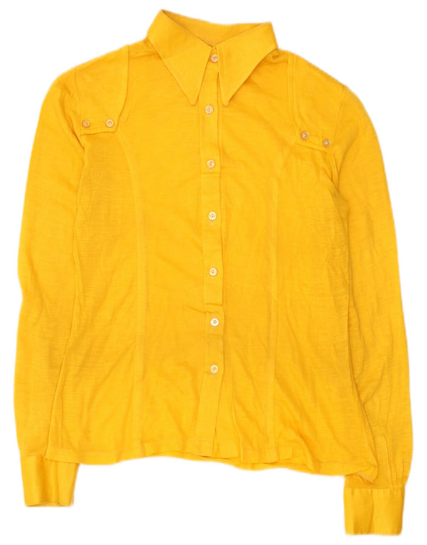 Vintage dameskjorte UK 10 Small Yellow