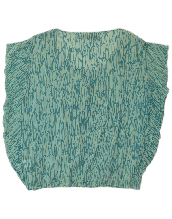 Calvin Klein Jeans Dame Abstrakt mønster bluse Top UK 16 Large Green