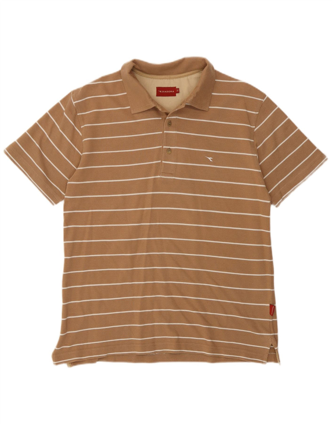 Diadora herre poloshirt Medium beige stribet bomuld