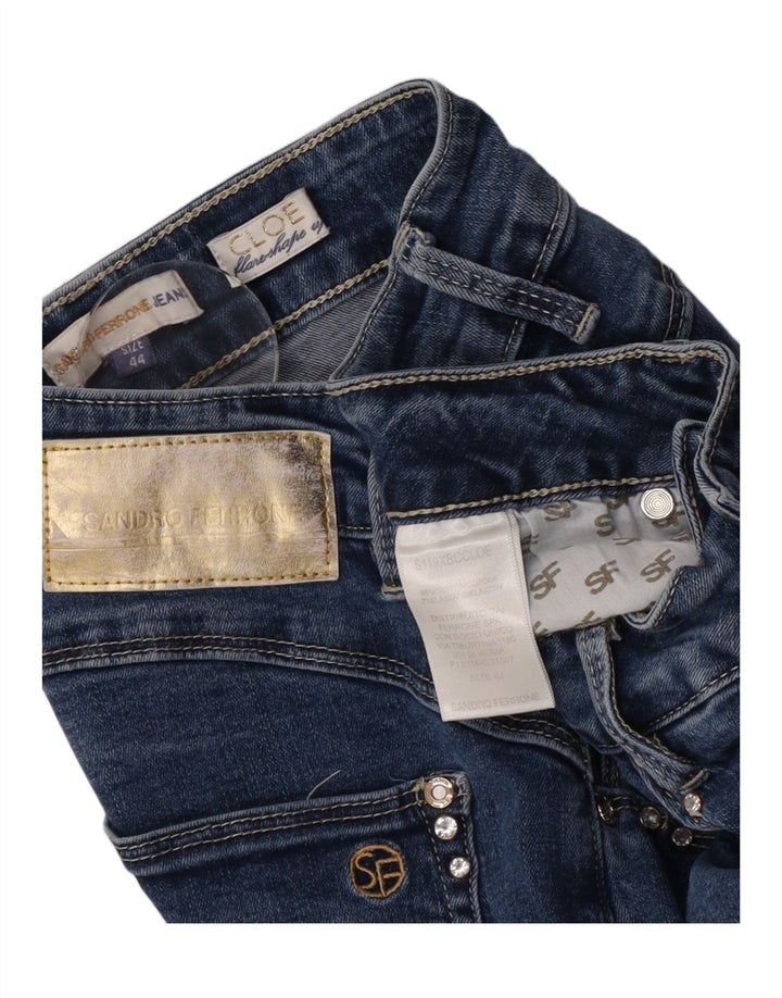 Sandro Ferrone Dame Flared Jeans IT 44 Medium W26 L32 Blå Bomuld