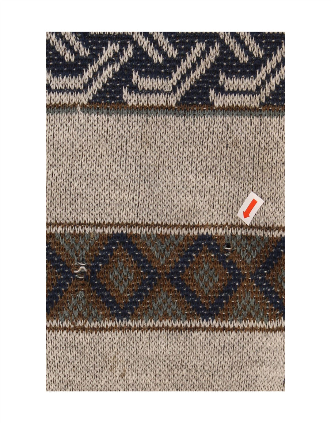 VINTAGE Mens Crew Neck Jumper Sweater Large Grey Fair Isle Vintage Vintage and Second-Hand Vintage from Messina Hembry 