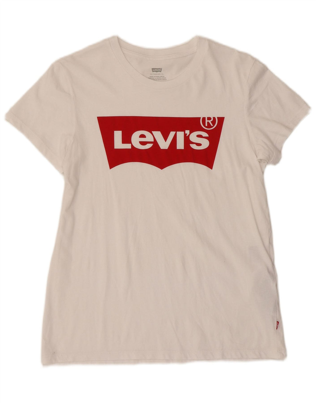 LEVI'S Grafisk T-shirt top til kvinder UK 10 Lille hvid bomuld