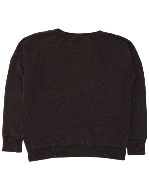Puma Dame Oversized Sweatshirt Jumper UK 16 Large Black Flecked Bomuld