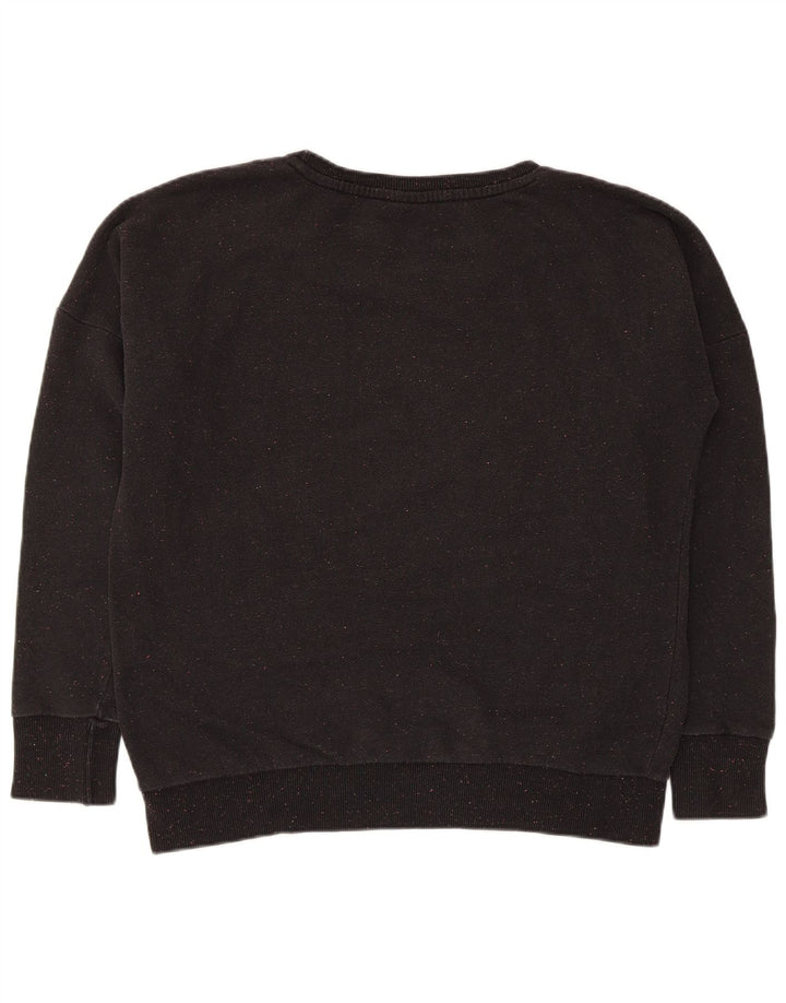 Puma Dame Oversized Sweatshirt Jumper UK 16 Large Black Flecked Bomuld