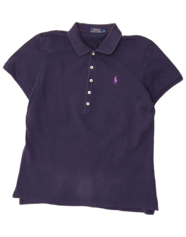 Polo Ralph Lauren Dame Polo Shirt UK 18 XL Marineblå Bomuld