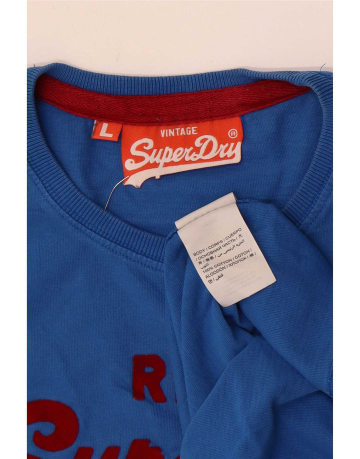 Superdry Grafisk T-shirt top til mænd, stor blå bomuld