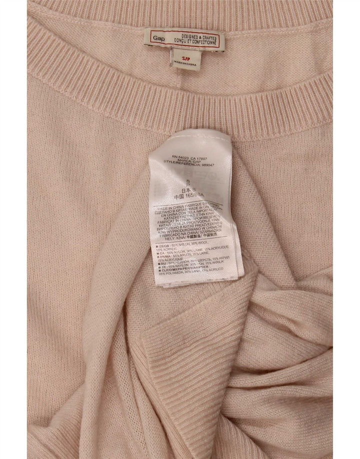 Gap Womens Oversized Boat Neck Jumper Sweater UK 10 Small Pink Nylon