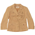 KAREN MILLEN Dame 5-knaps blazerjakke UK 12 Medium Beige Viscose