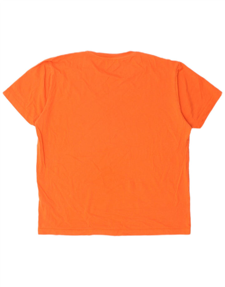 DIESEL Drenge T-Shirt Top 15-16 År Stor Orange Bomuld