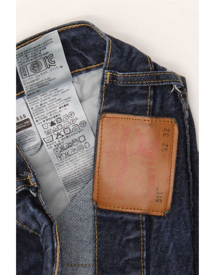 Levi's Herre 511 Slim Jeans W32 L32 Marineblå Bomuld