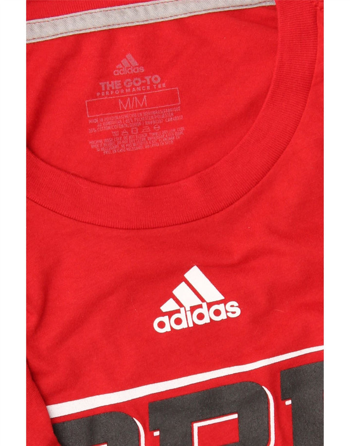 ADIDAS Mens Baseball Graphic T-Shirt Top Medium Red Polyester Vintage Adidas and Second-Hand Adidas from Messina Hembry 