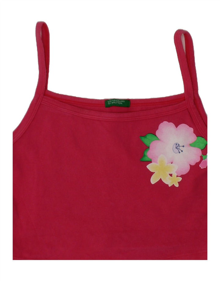 BENETTON Girls Cami Top 3-4 Years Pink Floral Vintage Benetton and Second-Hand Benetton from Messina Hembry 