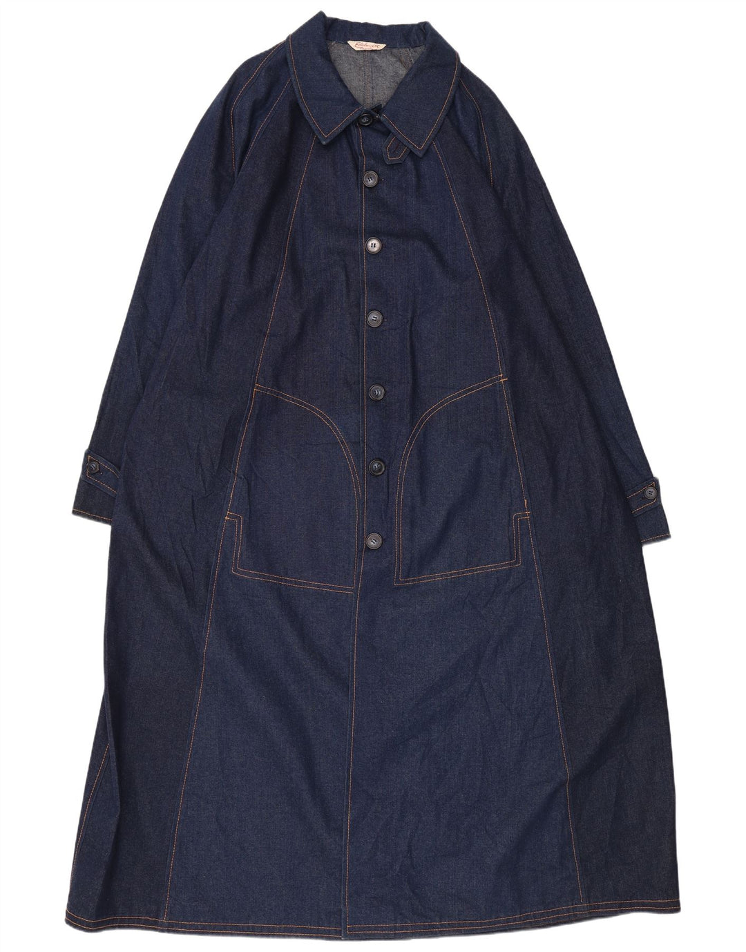 VINTAGE Herre Oversized Denim Coat UK 18 XL Navy Blue