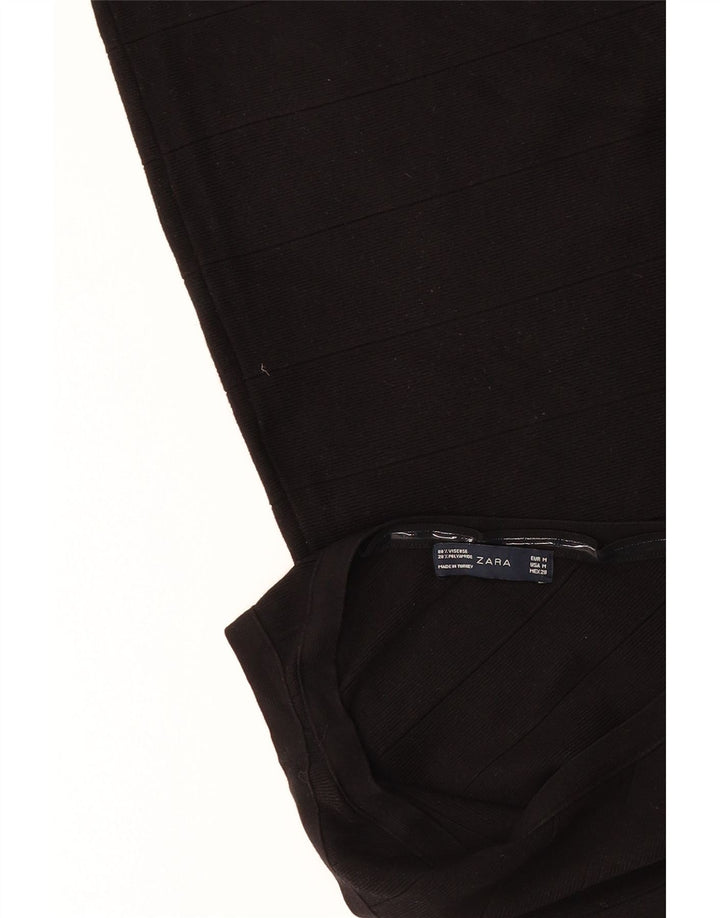 ZARA Womens One Shoulder Dress UK 14 Medium Black Viscose