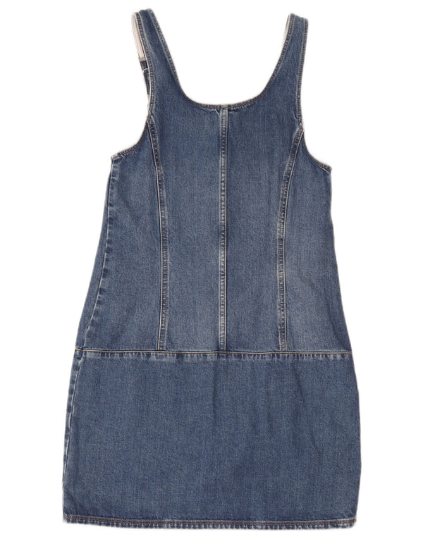 Fat Face Dame Denim Dungaree Dress UK 8 Small Blue Cotton