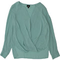 MOSSIMO Womens Long Sleeve Blouse Top UK 14 Medium Turquoise Polyester Vintage Mossimo and Second-Hand Mossimo from Messina Hembry 