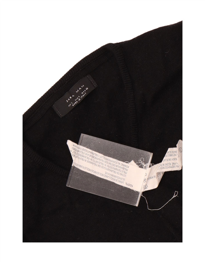 Zara Herre V-hals sweater Stor sort uld