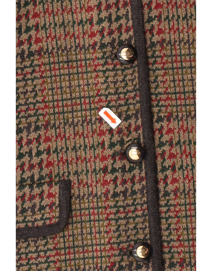 STIZZOLI Dame 6-knaps strik blazerjakke IT 48 XL Brun Hundstød