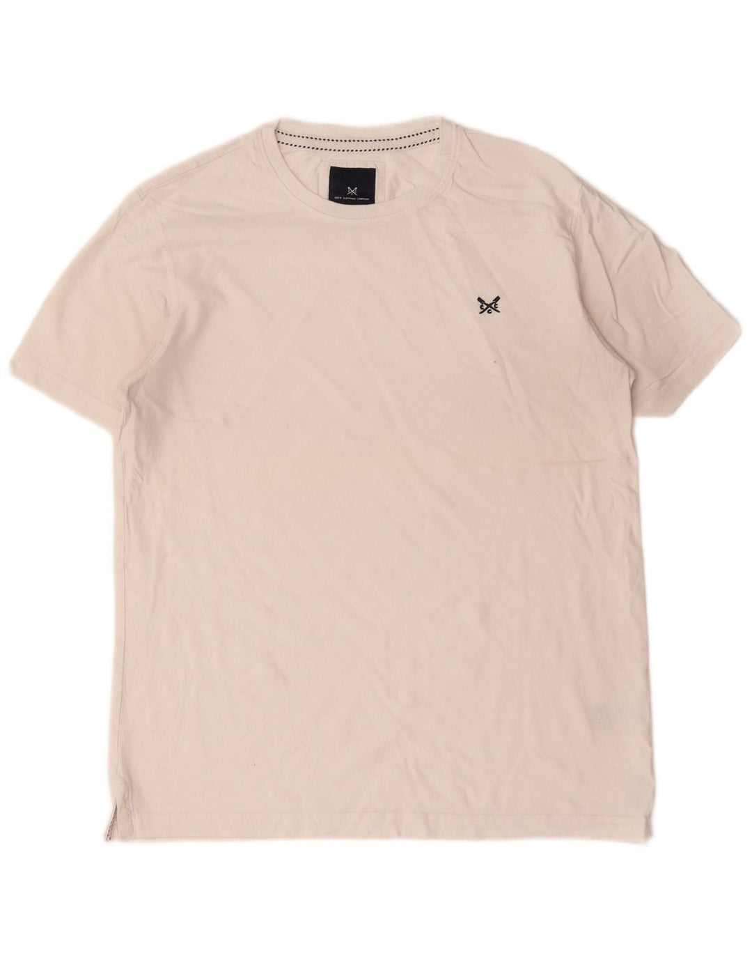Crew Clothing Herre T-Shirt Top Medium Hvid Bomuld