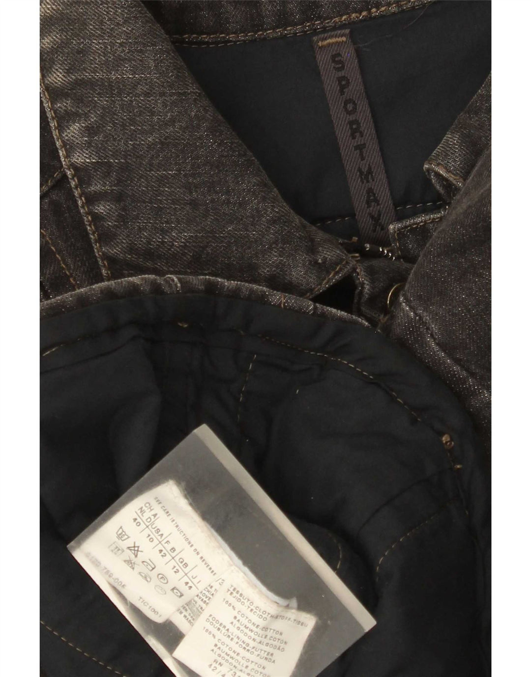 Sportmax Dame denimjakke UK 12 Medium Grey Cotton