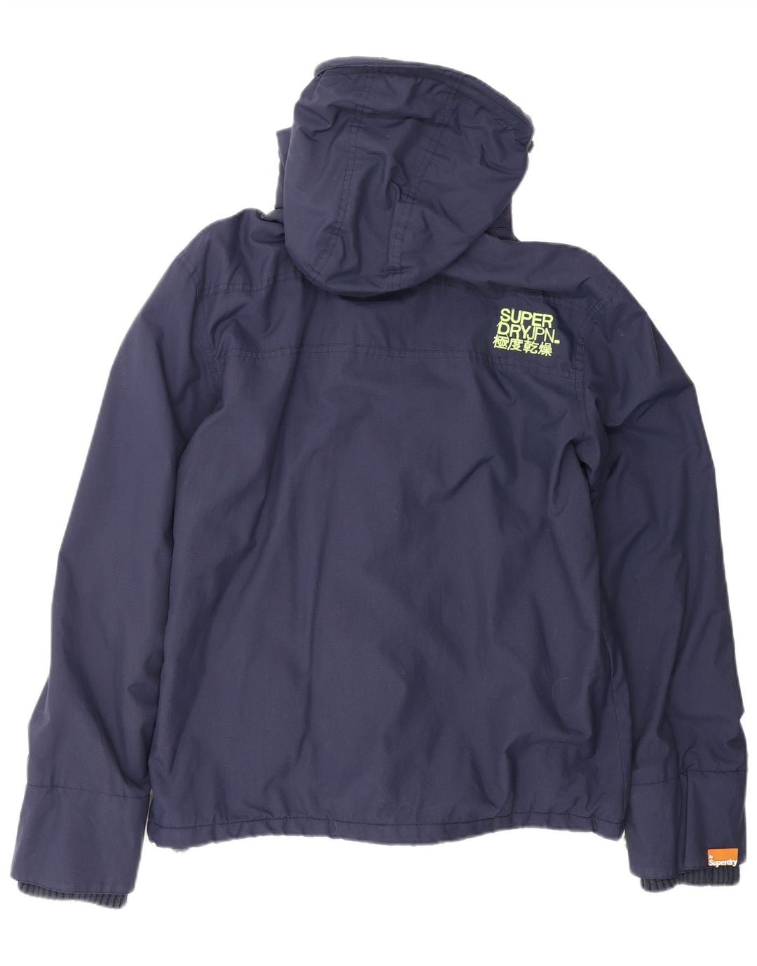 SUPERDRY Herre The Windcheater Regnjakke med hætte UK 42 XL marineblå nylon