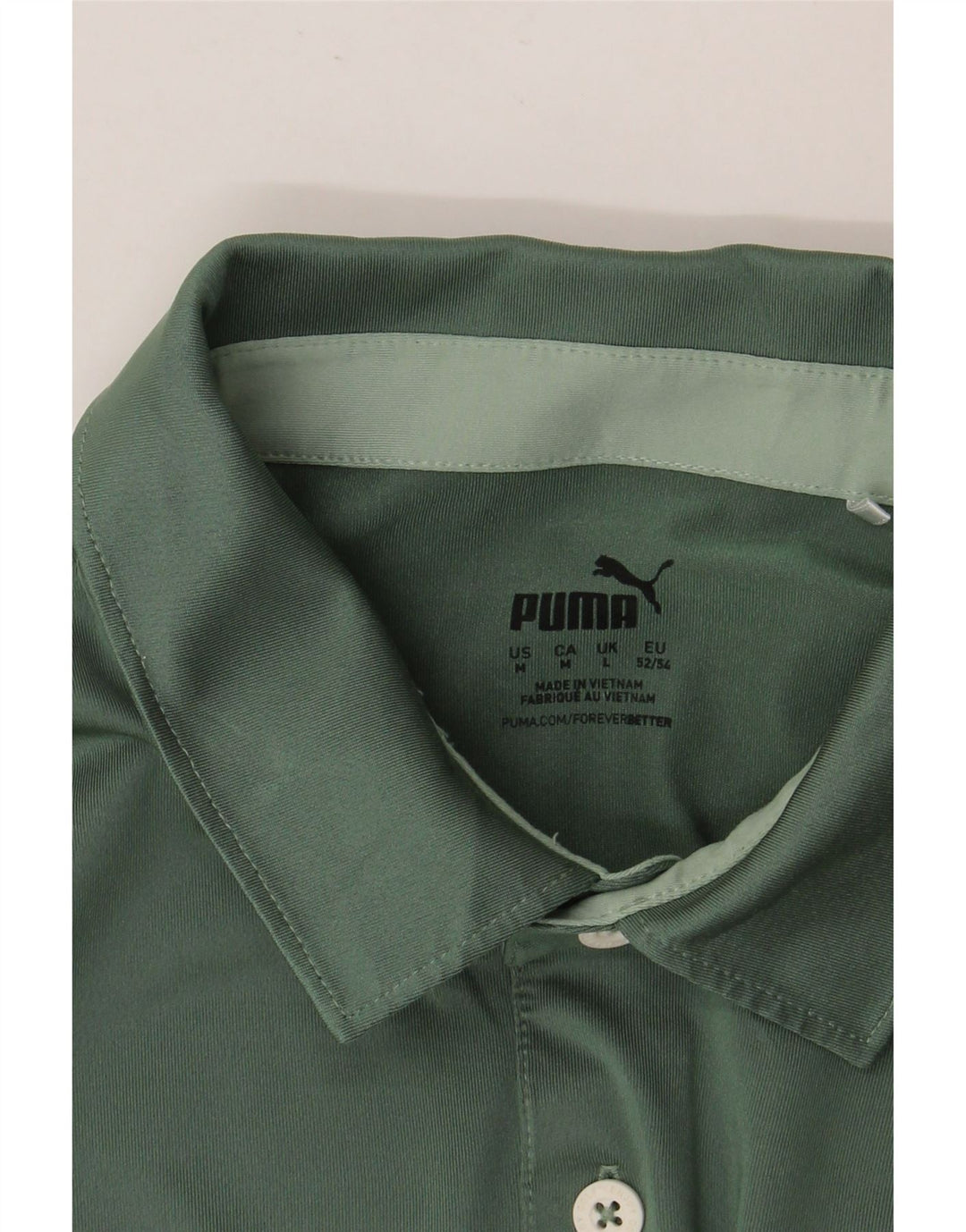PUMA Polo skjorte til mænd, mellemgrøn stribet