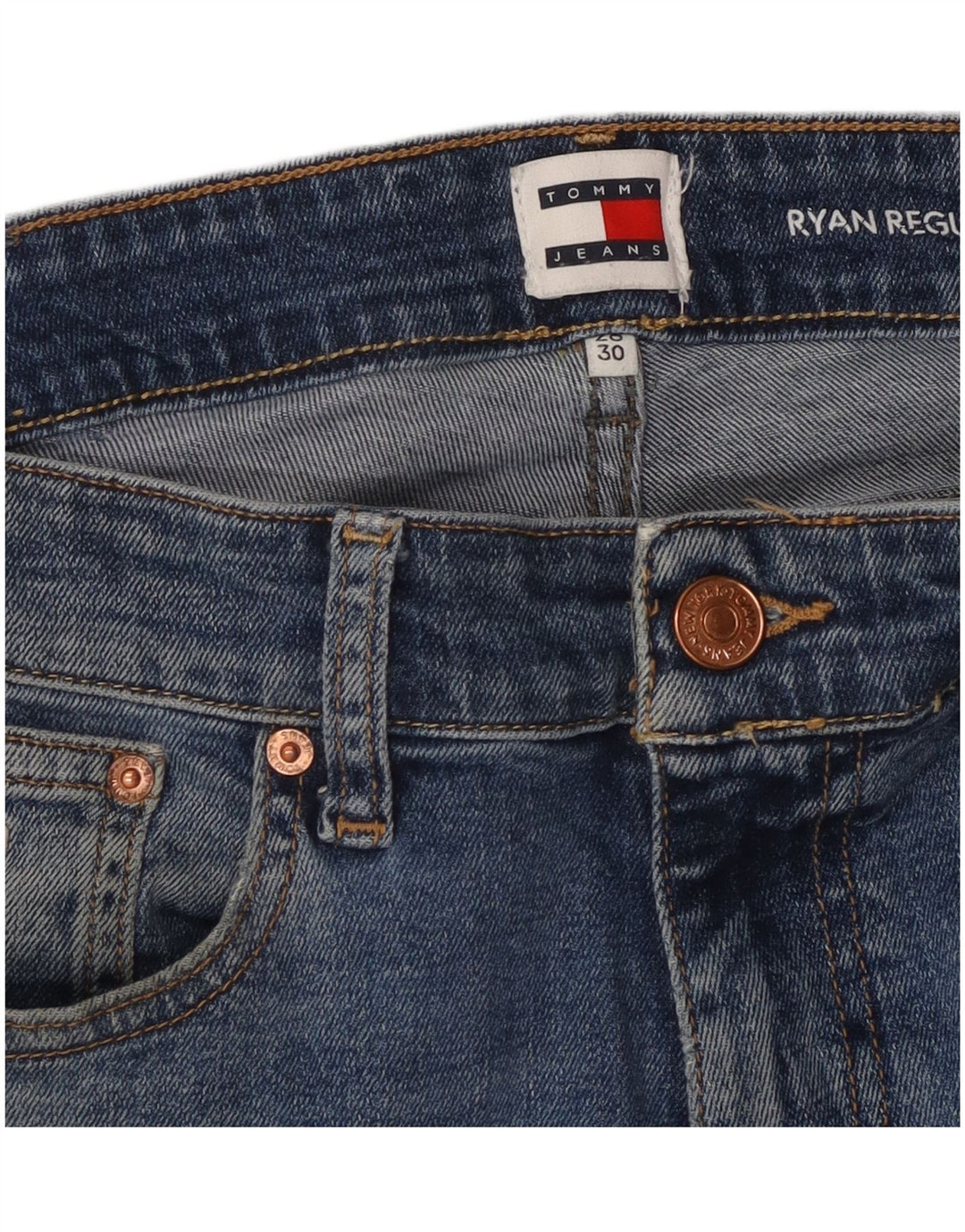 TOMMY HILFIGER Ryan Regular Straight Jeans til mænd W28 L30 Blå