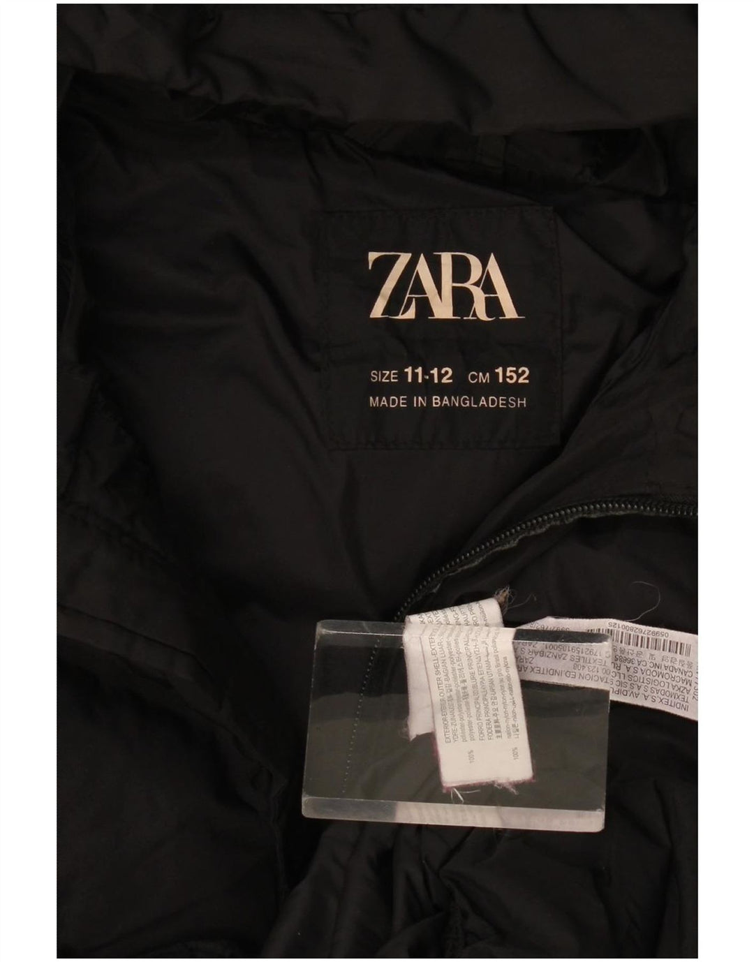 Zara hættejakke til piger 11-12 år sort polyester