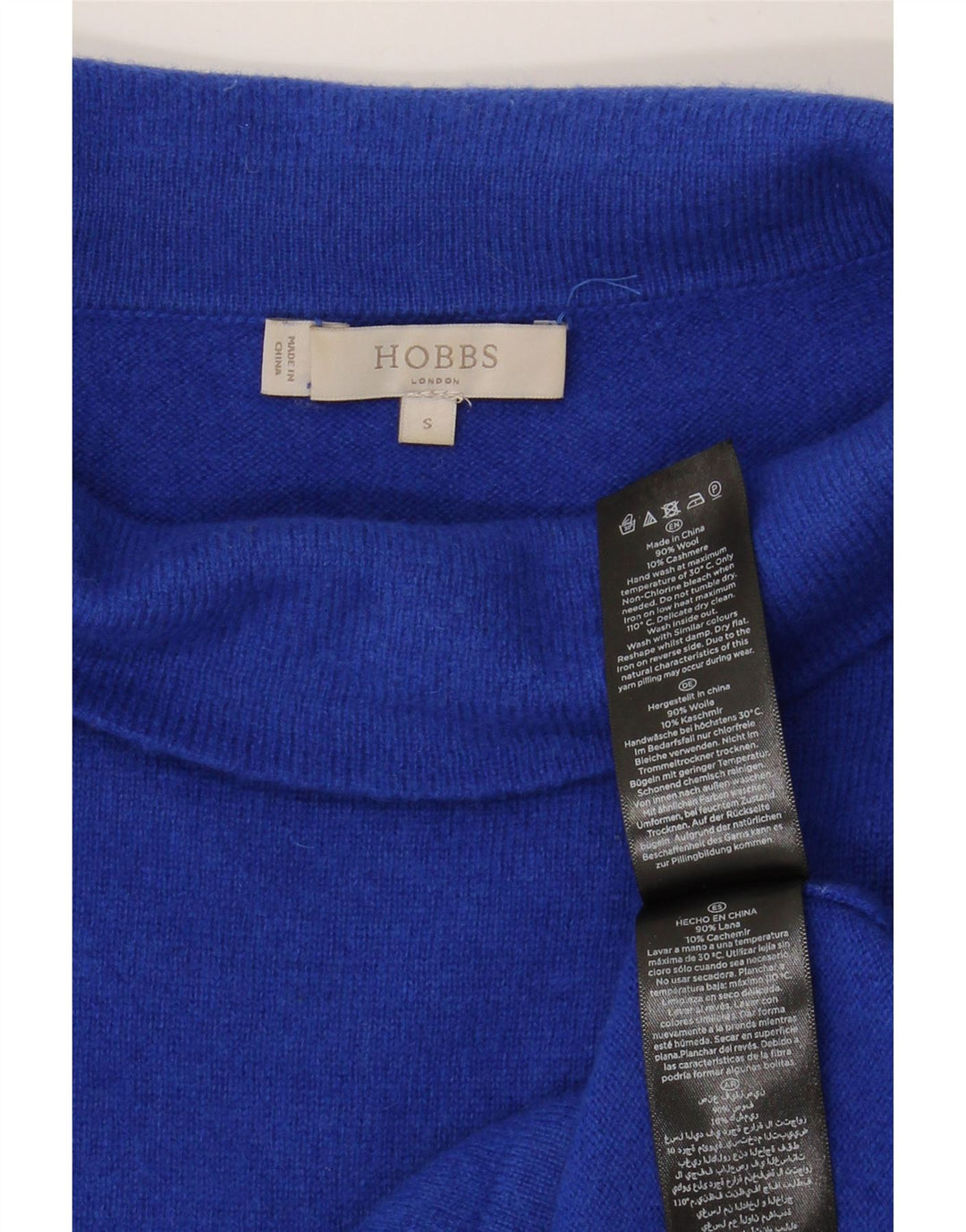 HOBBS Dame Rullehals Sweater UK 10 Small Blue Wool