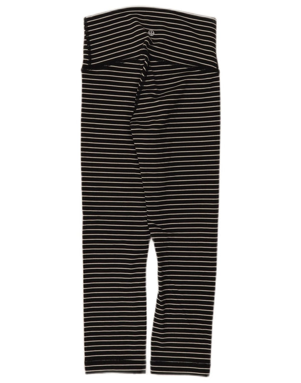 Lululemon piger leggings 7-8 år sort stribet nylon