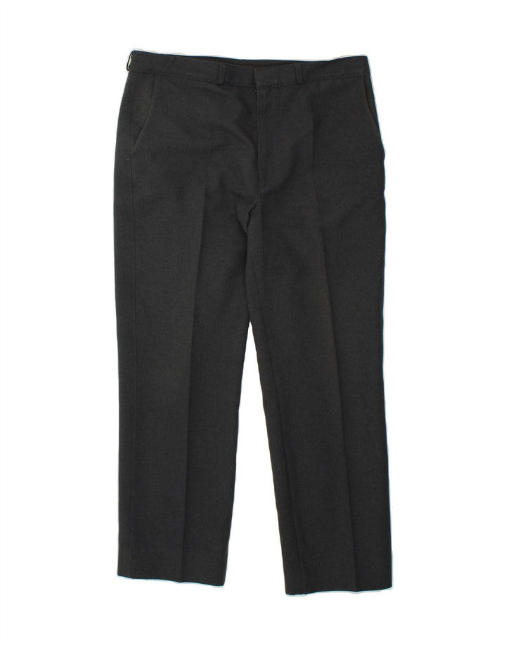 ST. BERNARD Womens Straight Chino Trousers W34 L28 Grey Polyester Vintage St. Bernard and Second-Hand St. Bernard from Messina Hembry 