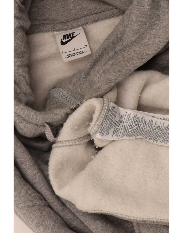 Nike hættetrøje med lynlås til mænd Stor grå flækket bomuld