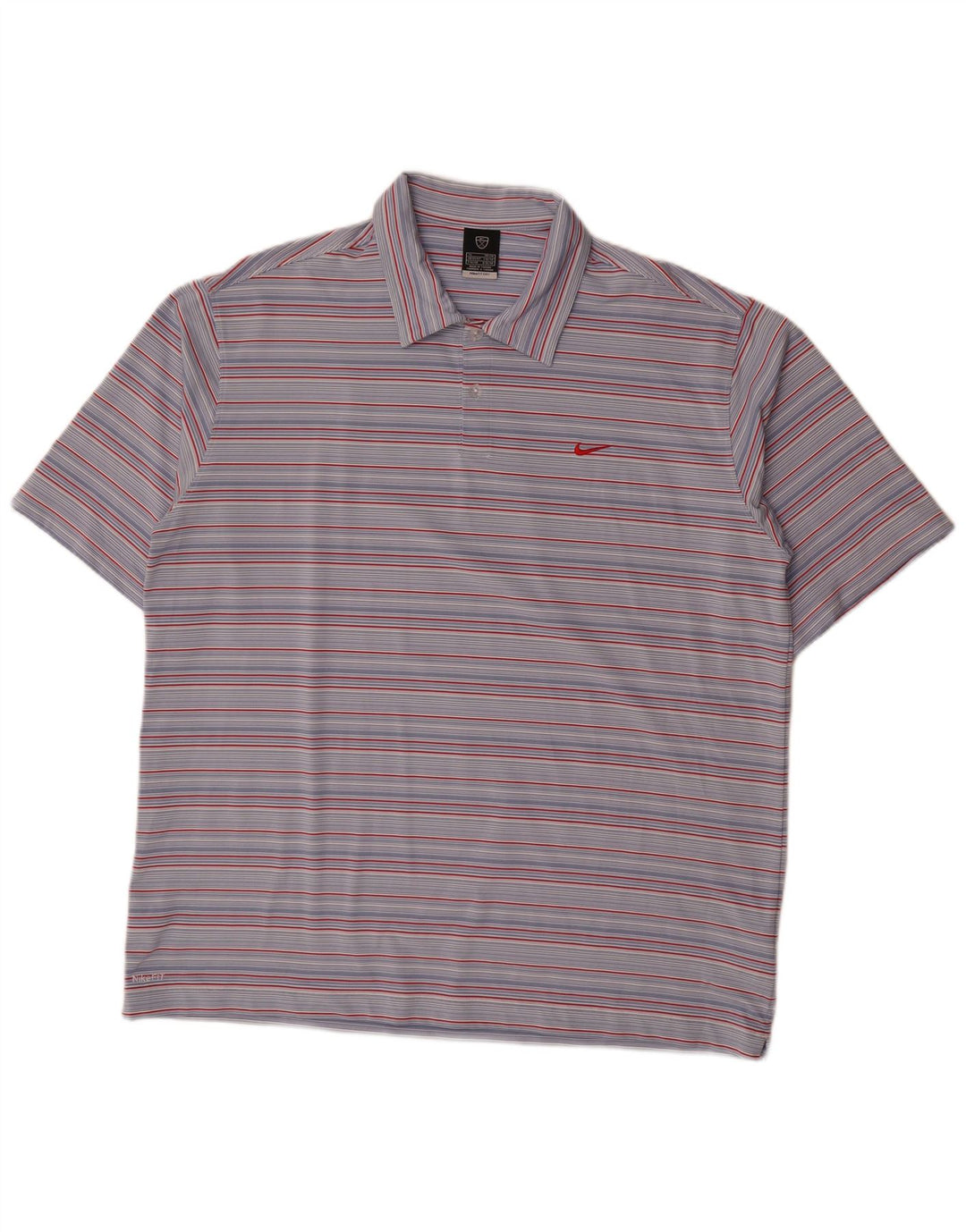 Nike poloskjorte til mænd UK 45/47 XL blå stribet polyester