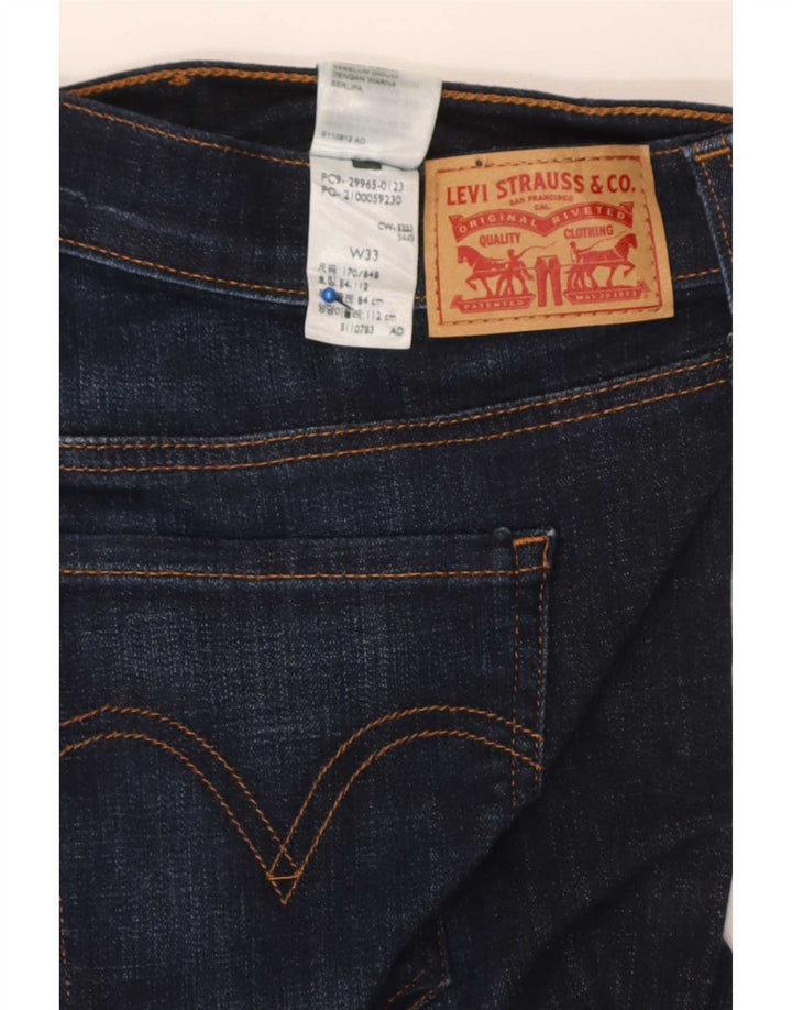 Levi's Womens Distressed Mid Rise denimshorts W33 Large Navy Blue Bomuld