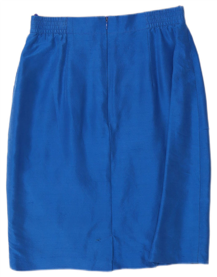 Vera Mont Dame 6-knaps 2-delt nederdel Sæt UK 14 Medium W28 Blå Silke