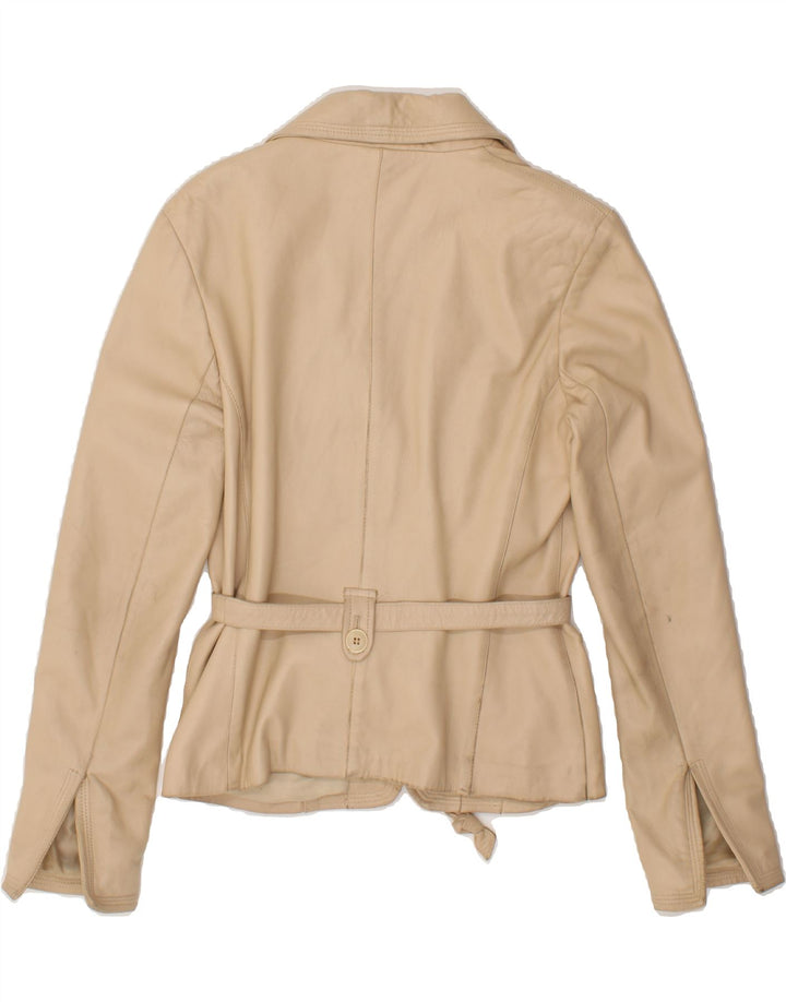 A. RASPINI Womens Leather Jacket IT 44 Medium Beige Leather Vintage A. Raspini and Second-Hand A. Raspini from Messina Hembry 