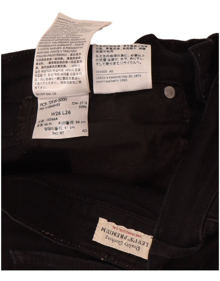 Levi's Straight Jeans til mænd W26 L26 Sort bomuld