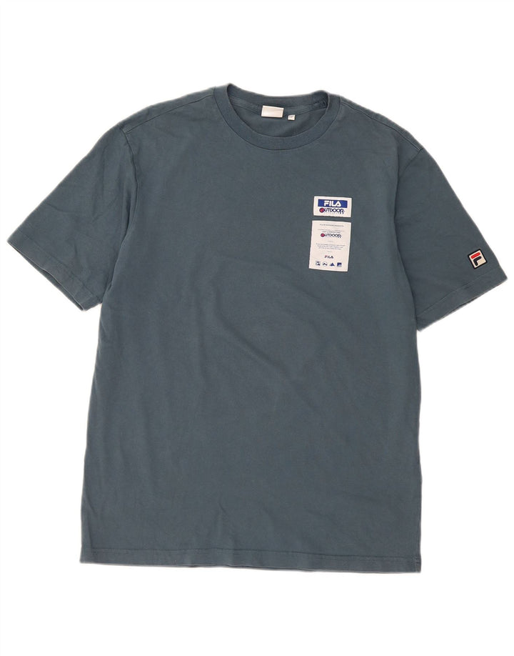 Fila Herre Loose Fit Grafisk T-Shirt Top Medium Blue