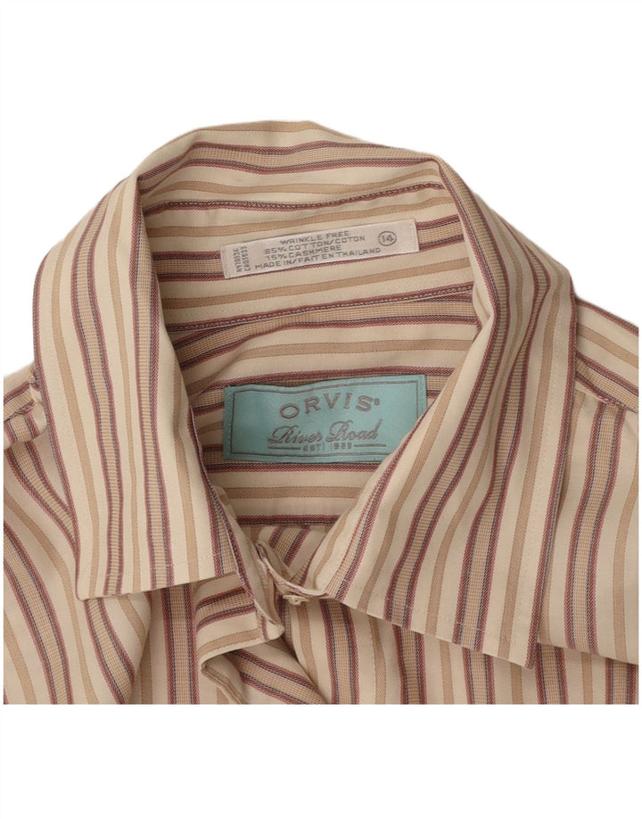 ORVIS Dameskjorte US 14 XL Beige Stribet Bomuld