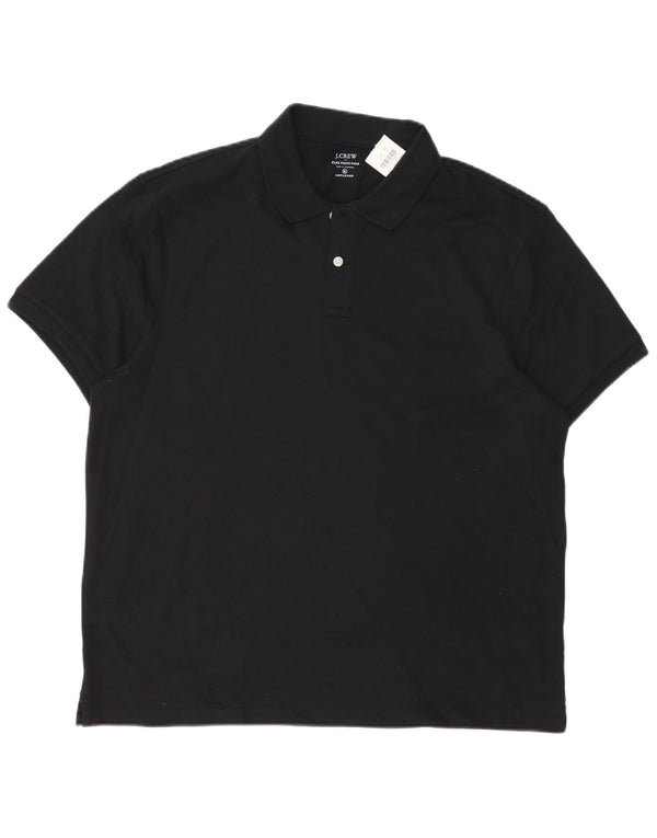 J. CREW Poloshirt til mænd XL Sort bomuld